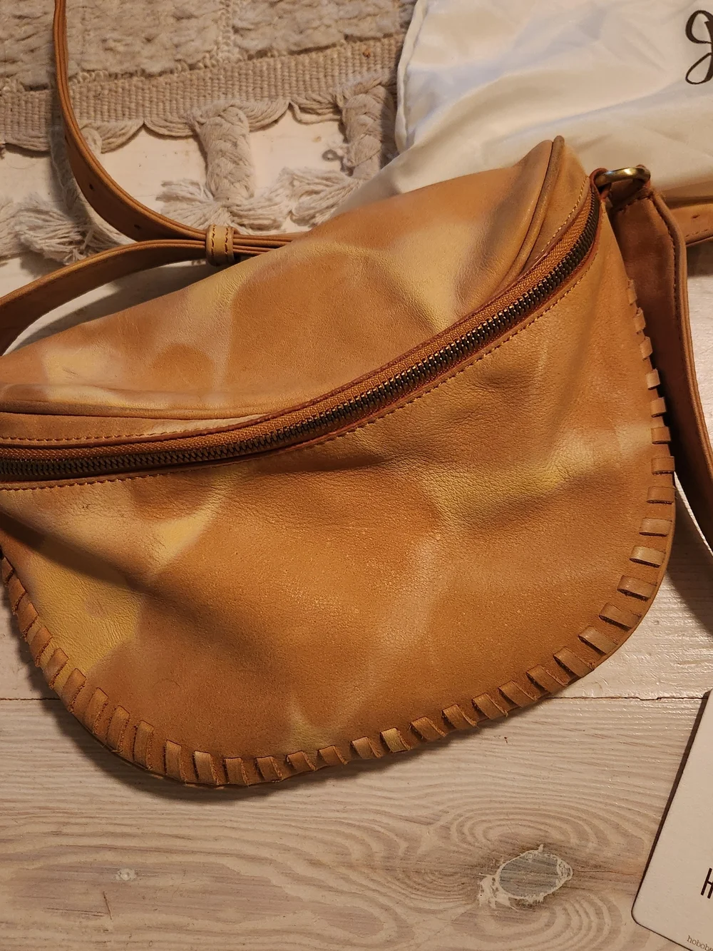 HOBO Juno Belt Bag Crossbody Bag In Saffron Whipstitch Leather
